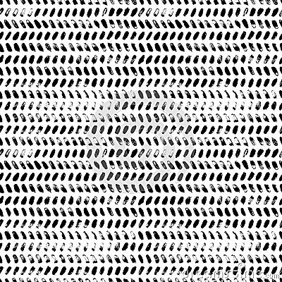Brush strokes grunge zig zag seamless pattern. Vector chevron and herringbone fabric ornament. Vector Illustration